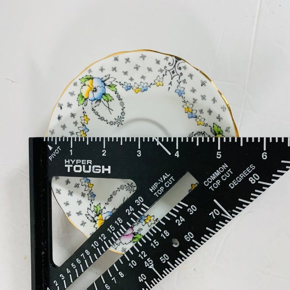 Vintage Clarence England Bone China Teacup Pansies Gold Trim Cup & Saucer RARE - Picture 12 of 12